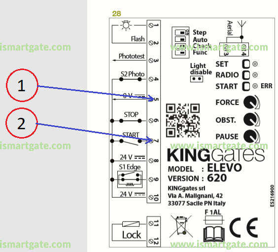 Wiring diagram for KINGGATES Elevo