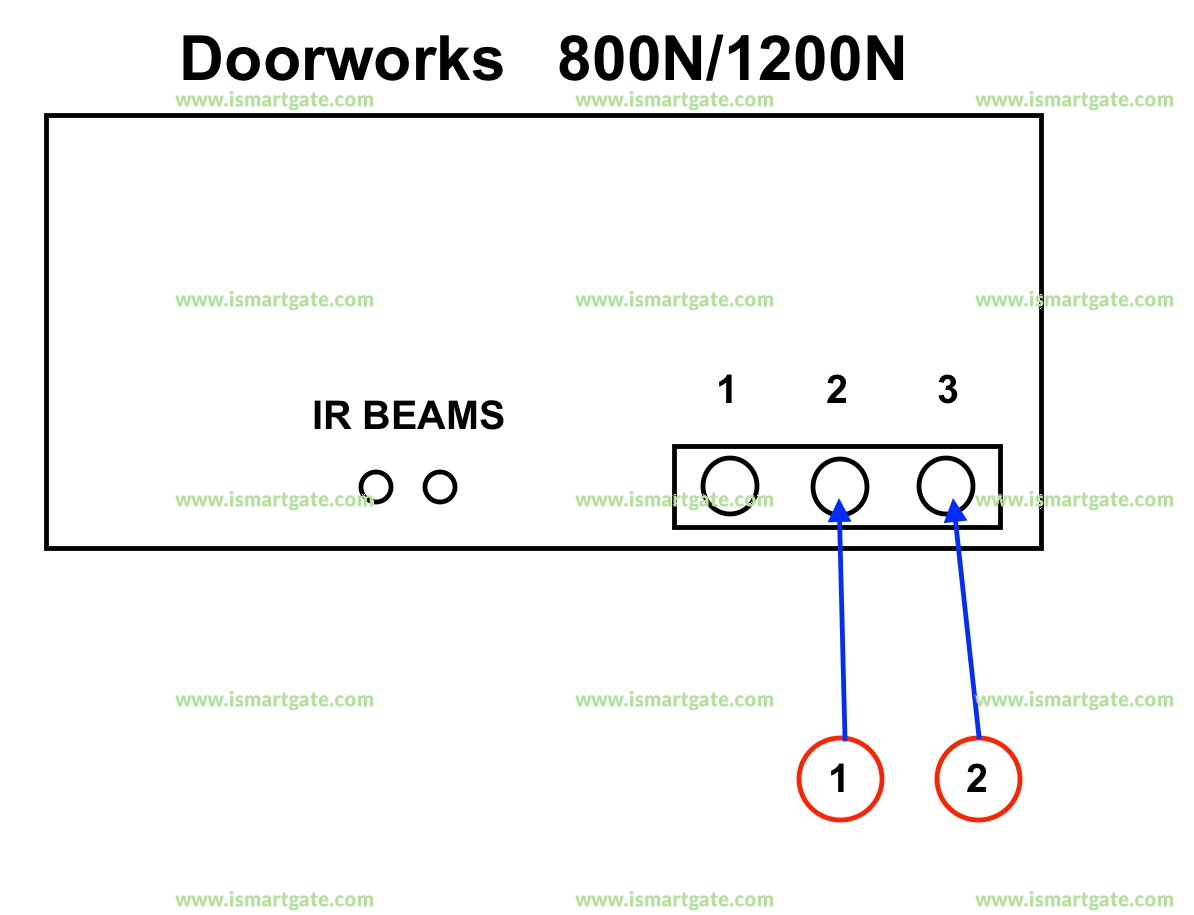 Kapcsolási rajz a Doorworks 800N számára