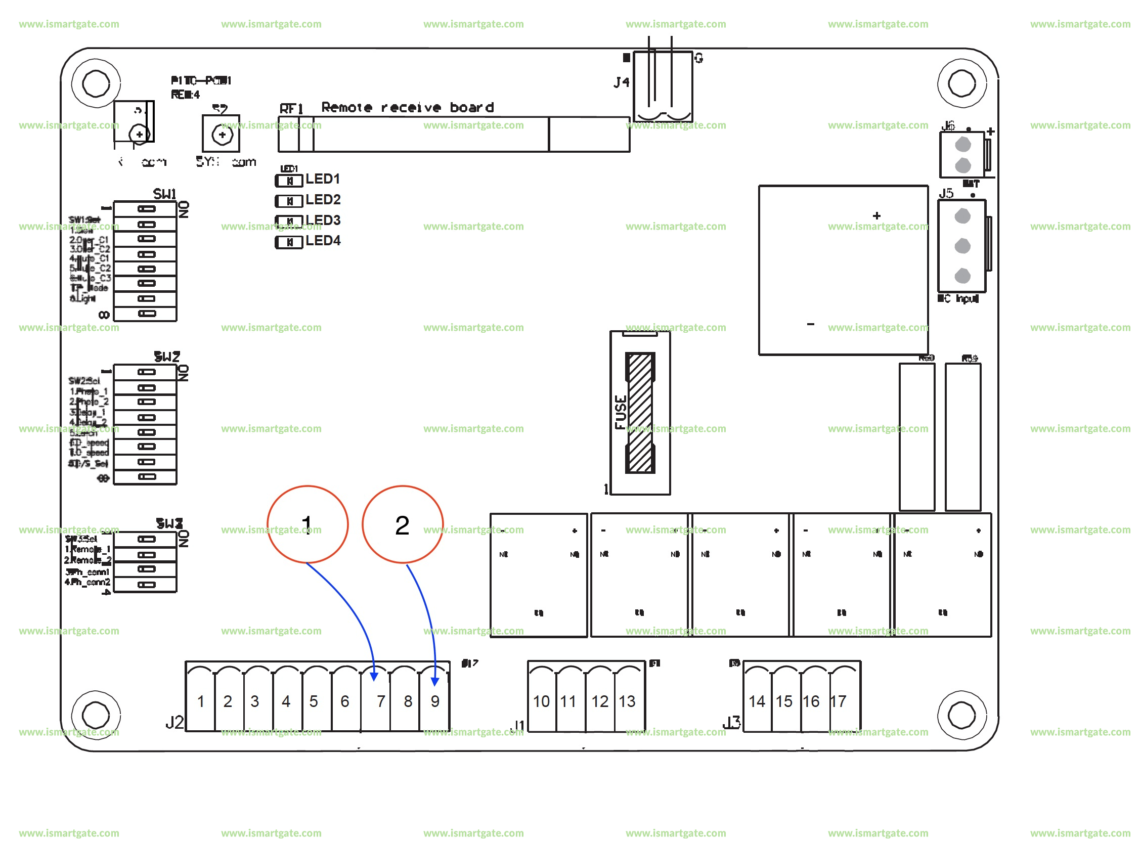 Wiring diagram for HBopeners Easyswing