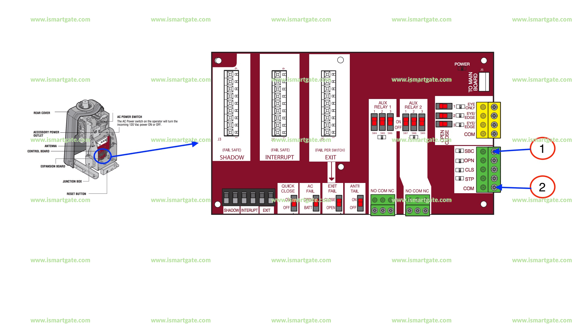 Wiring diagram for LiftMaster CSW200