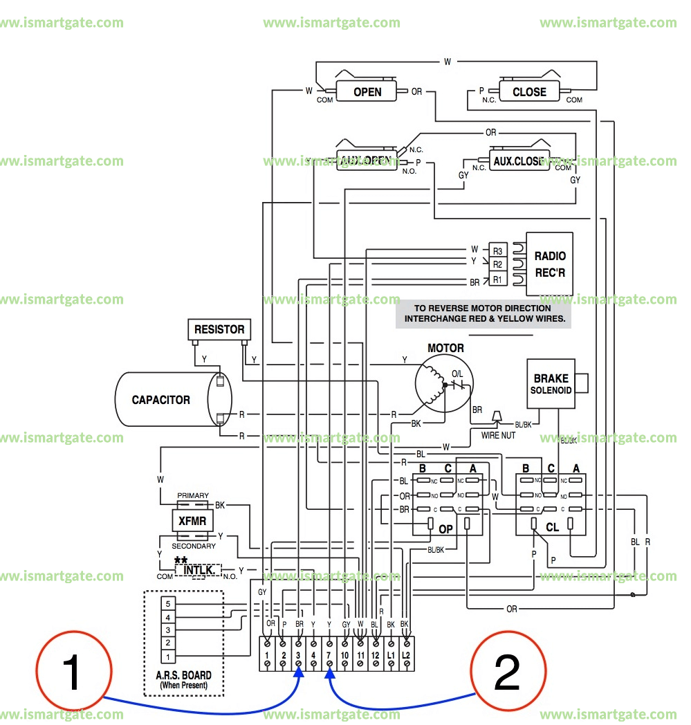Wiring diagram for LiftMaster HMJ