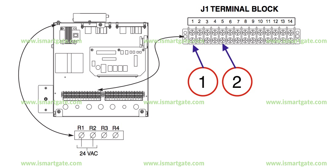 Wiring diagram for LiftMaster HS670