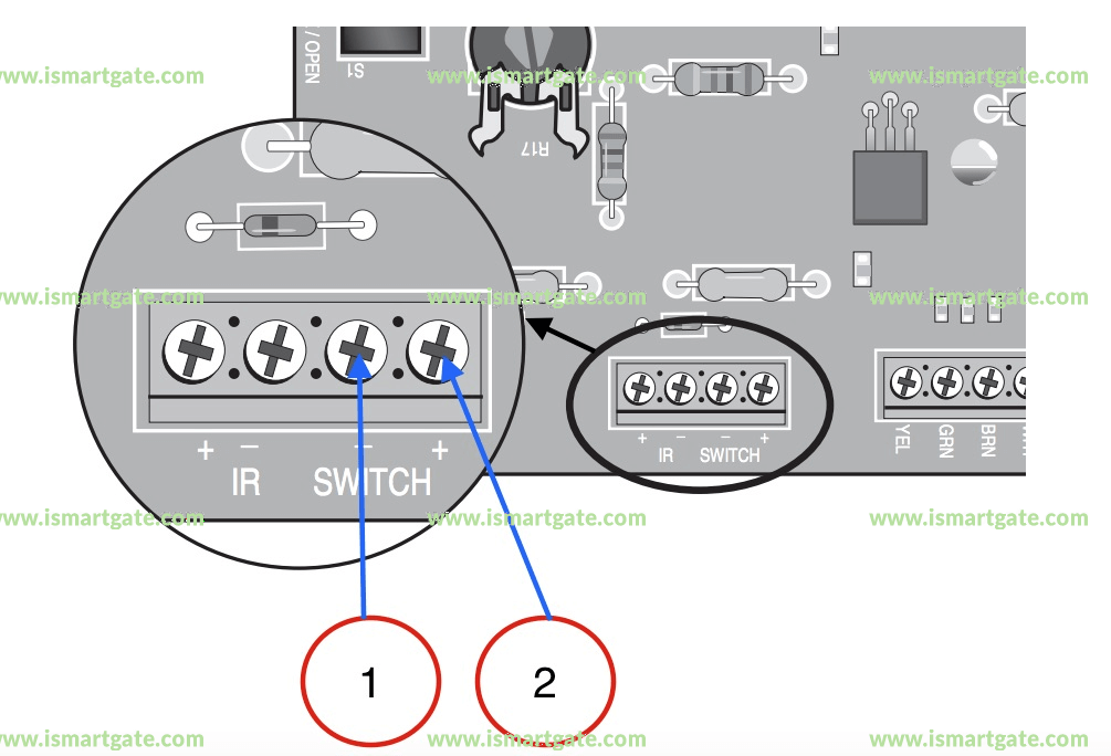 Wiring diagram for LiftMaster LA100