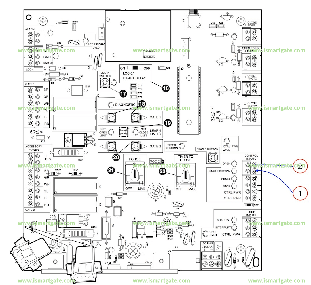 Wiring diagram for LiftMaster LA412-S