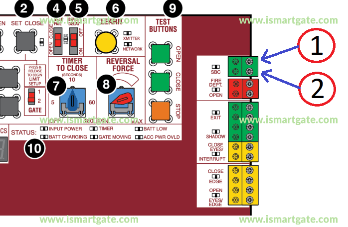 Wiring diagram for LiftMaster LA500