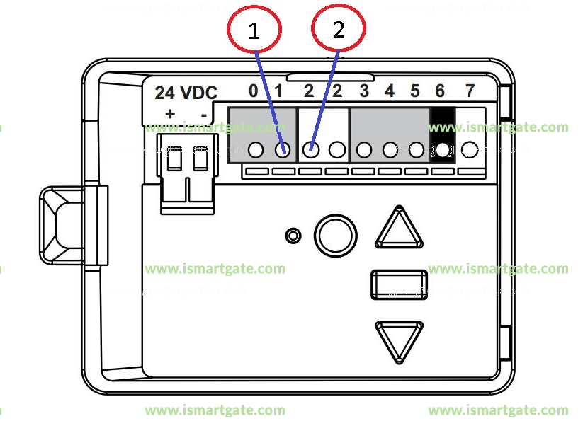 Wiring diagram for LiftMaster LM100EVF