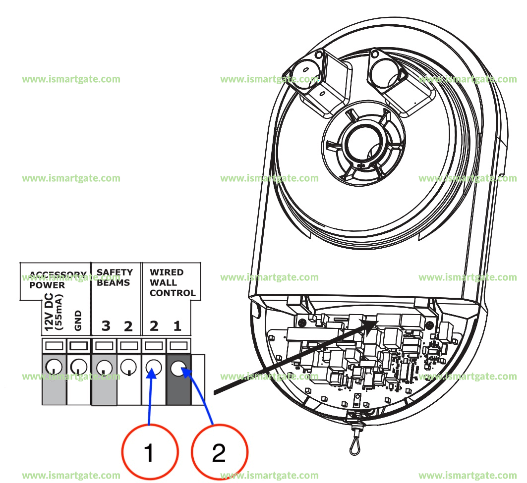 Diagrama de cableado para LiftMaster LM950EV