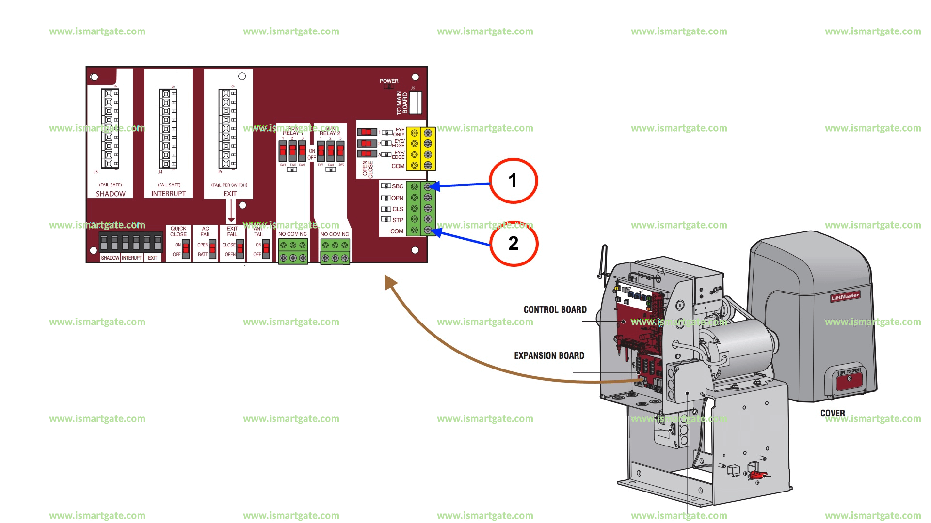 Wiring diagram for LiftMaster SL3000501U