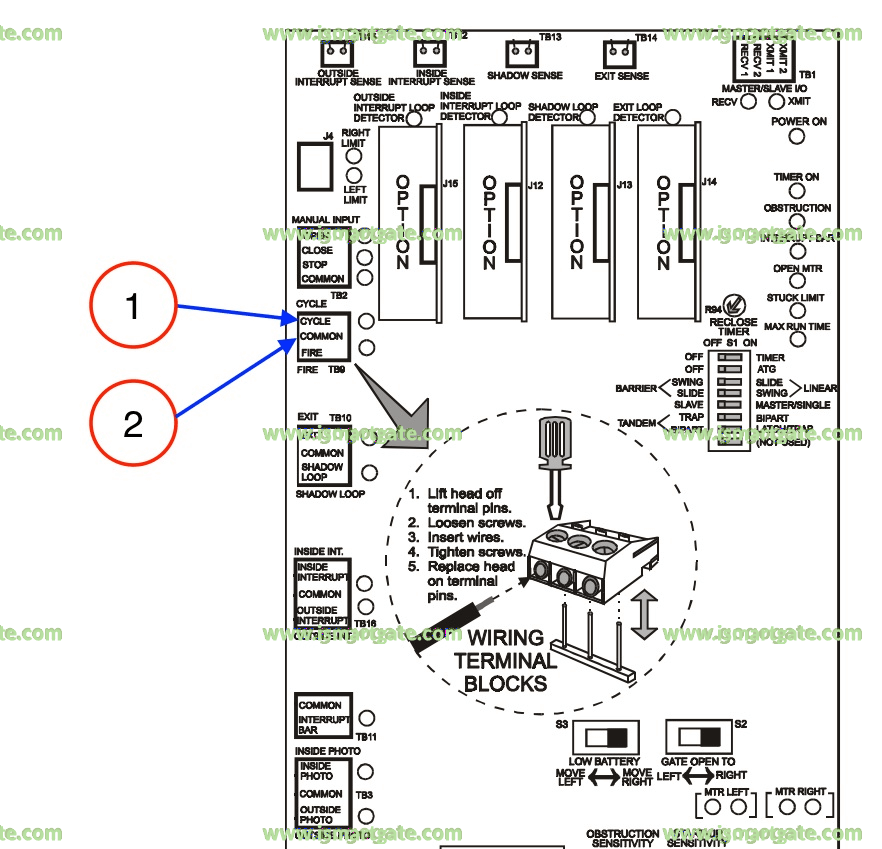 Wiring diagram for LiftMaster SL600