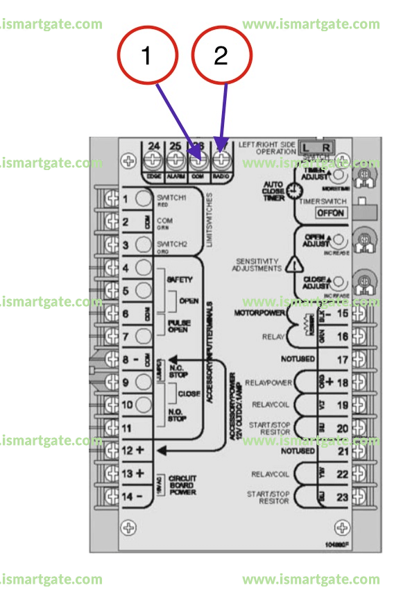 Wiring diagram for LiftMaster SL930