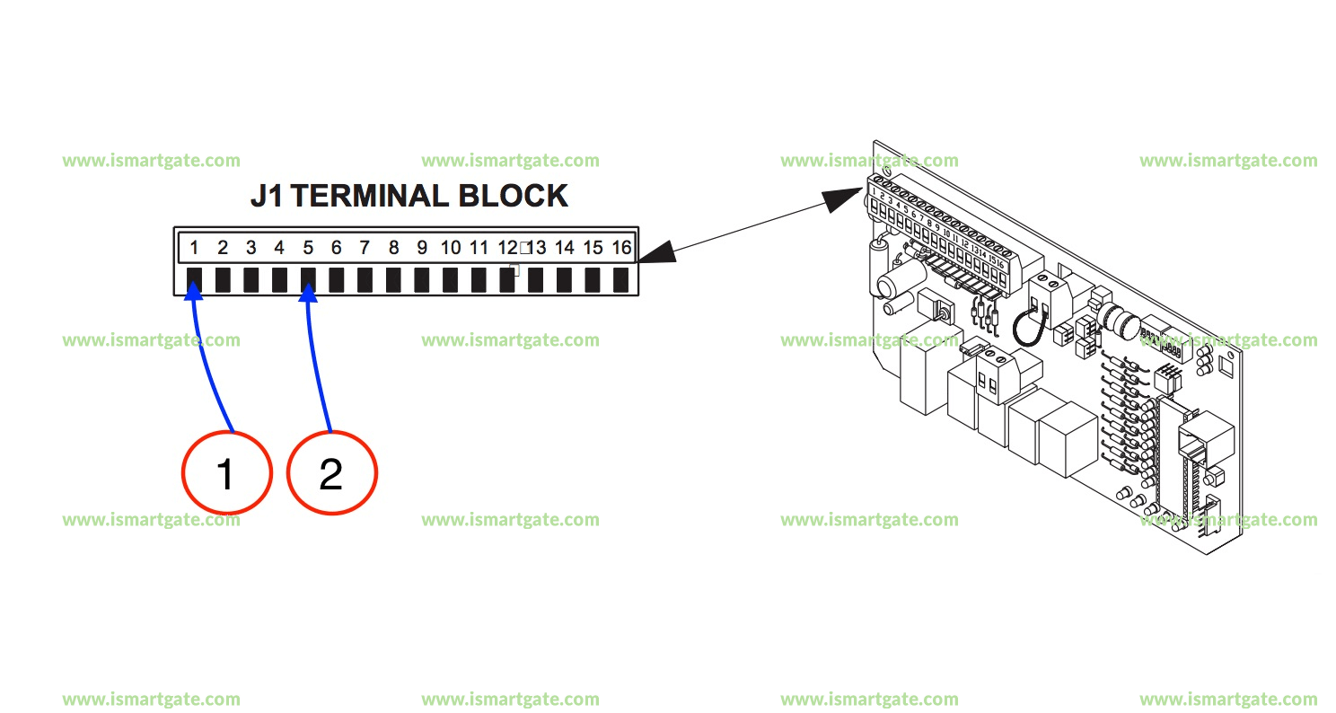 Wiring diagram for LiftMaster SW470