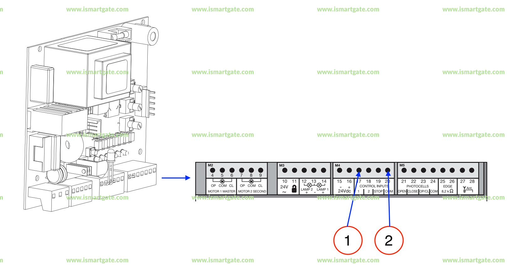 Wiring diagram for LiftMaster SWG0370