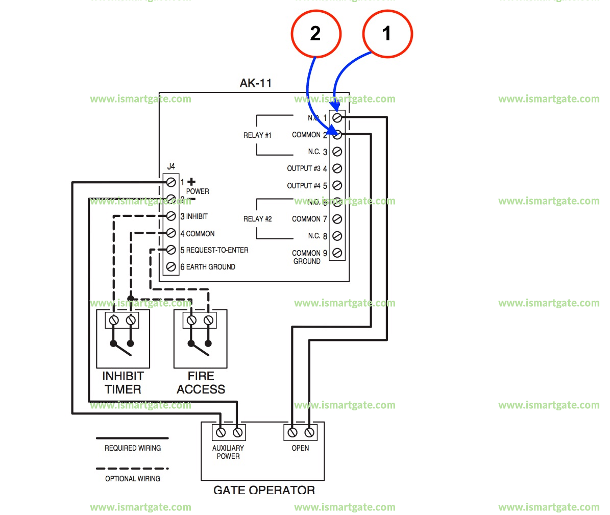 Wiring diagram for Linear AK-11