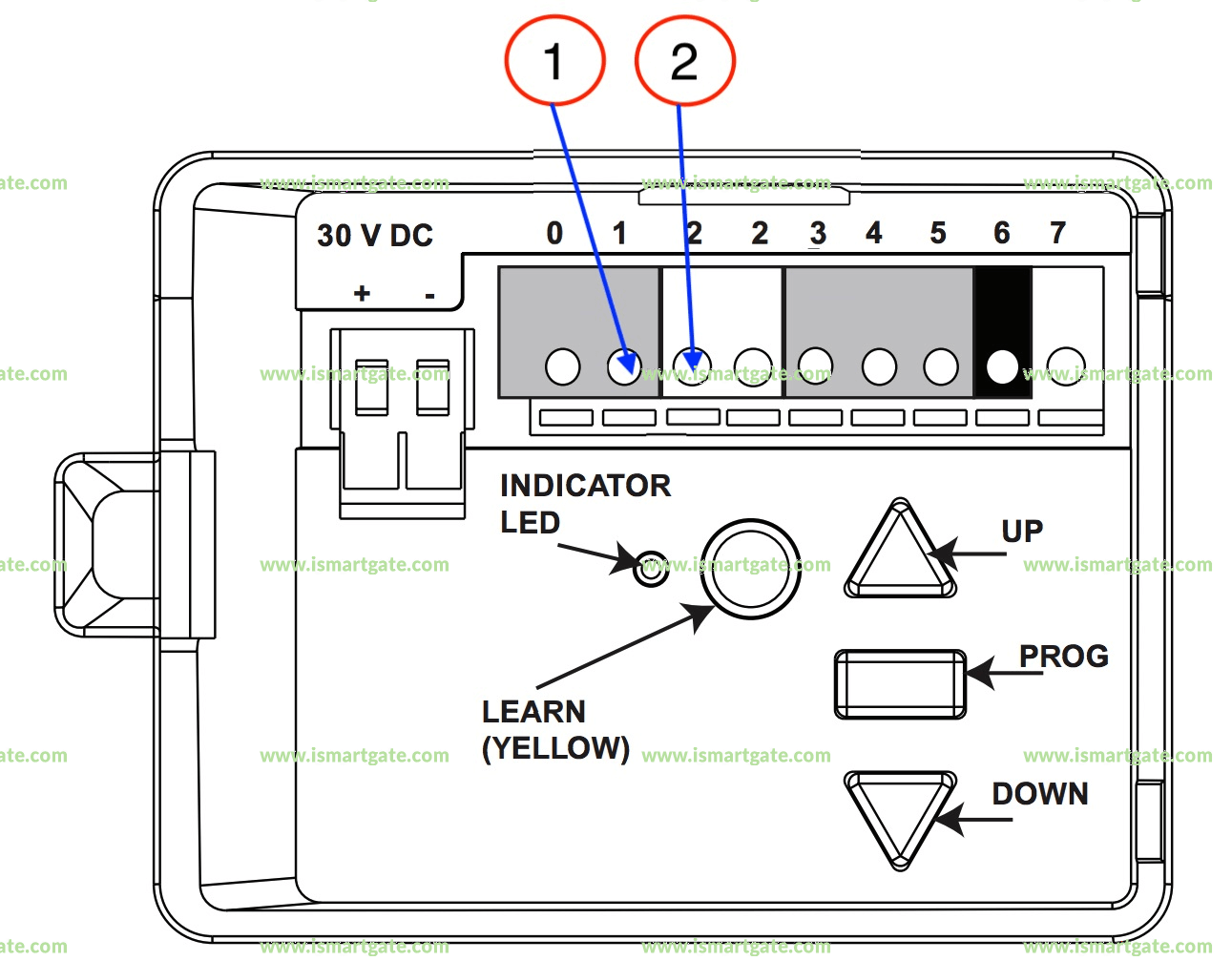 Wiring diagram for Chamberlain CS100EVO