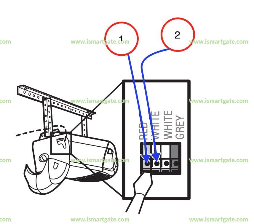 Wiring diagram for Chamberlain PD300