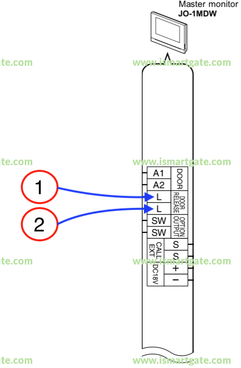 Wiring diagram for Aiphone JO-1MDW