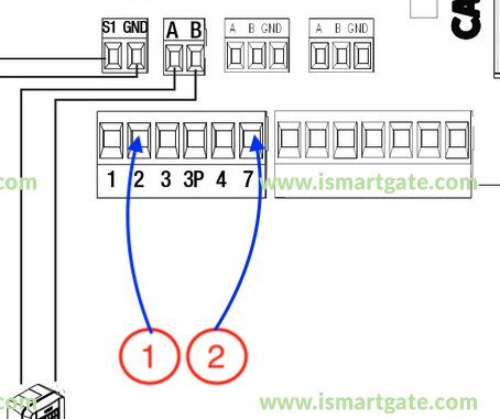 Wiring diagram for CAME BKV25AGS