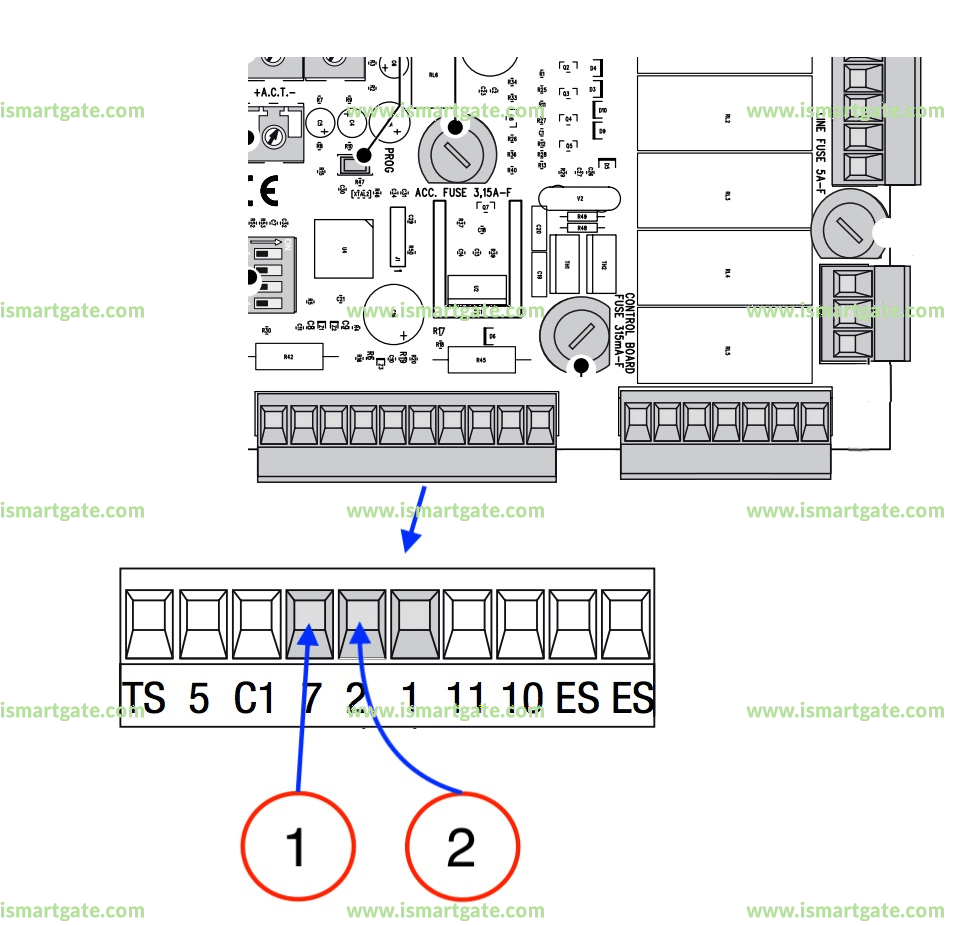 Wiring diagram for CAME ZF1N