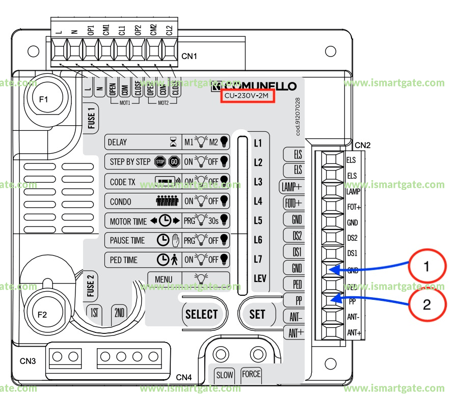 Wiring diagram for Comunello CU-230V-2M