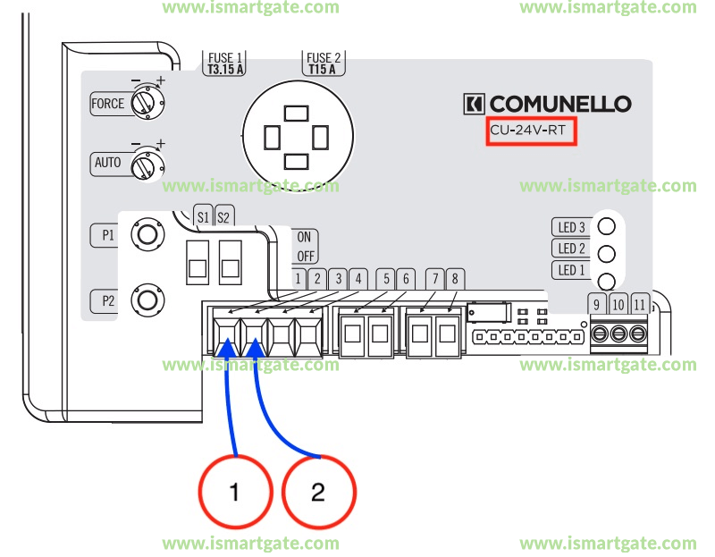 Wiring diagram for Comunello CU-24V-RT