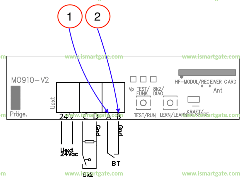 Wiring diagram for Teckentrup TM60