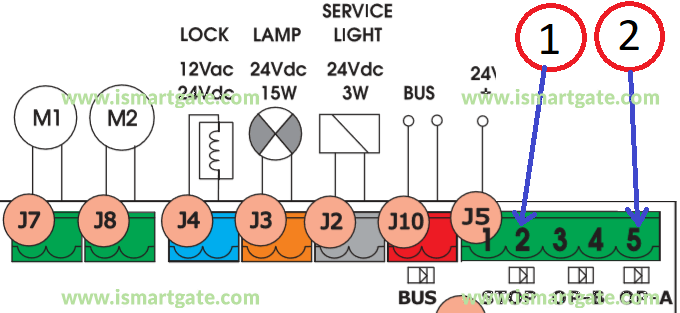 Wiring diagram for FAAC 391