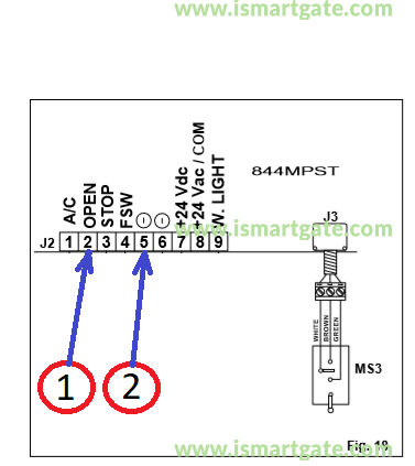 Wiring diagram for FAAC 884