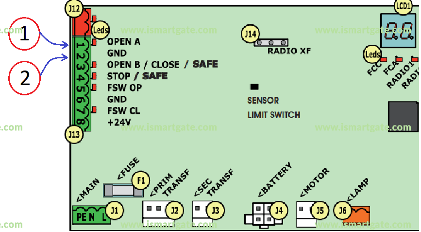 Wiring diagram for FAAC C720