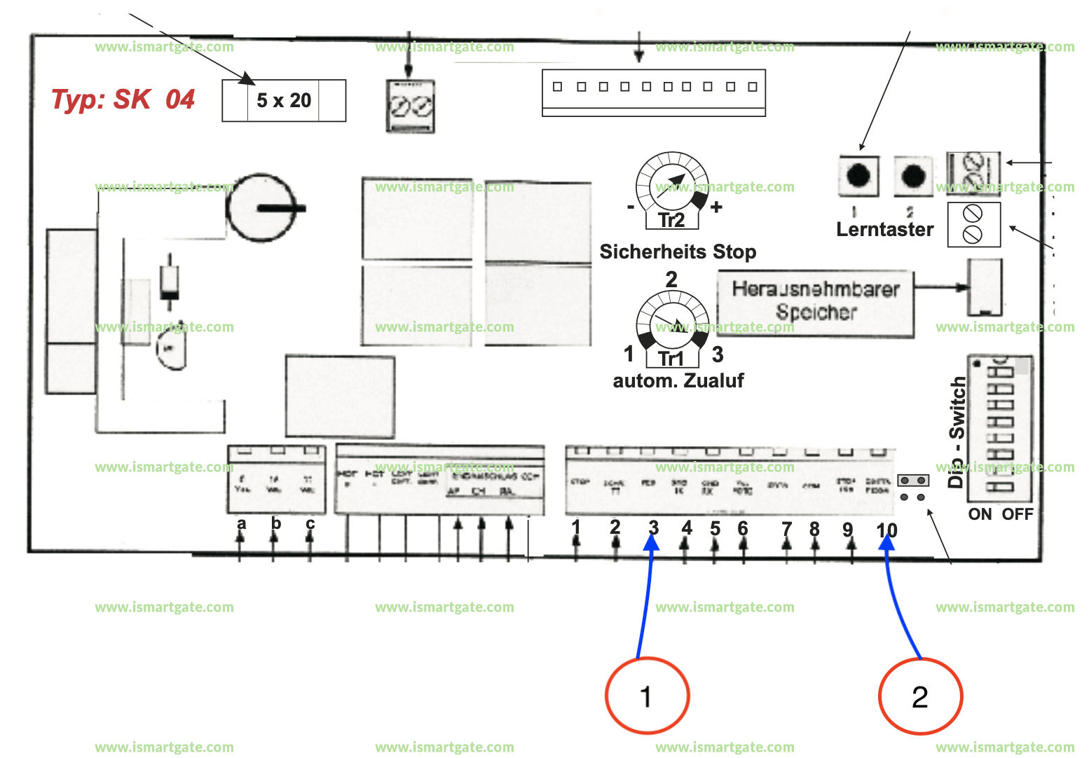 Wiring diagram for AS Torantriebe SK04