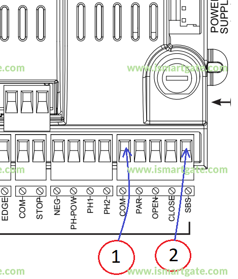 Wiring diagram for Motorisation+ SLD400LED