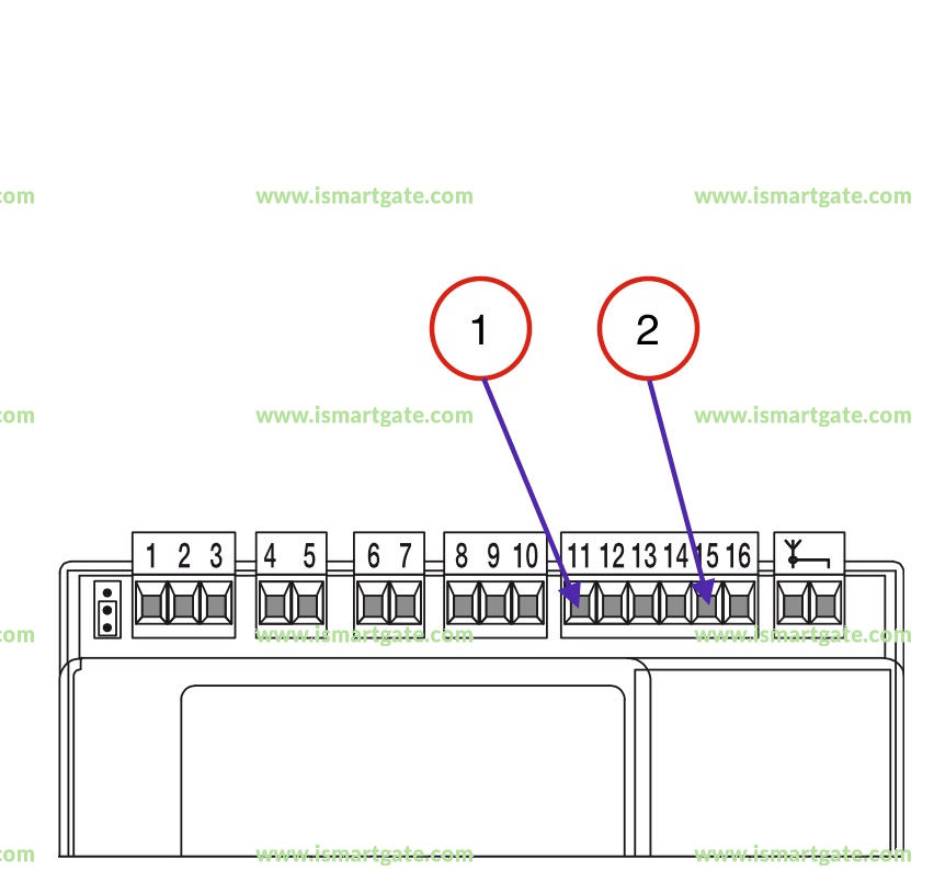 Wiring diagram for Nice MC424