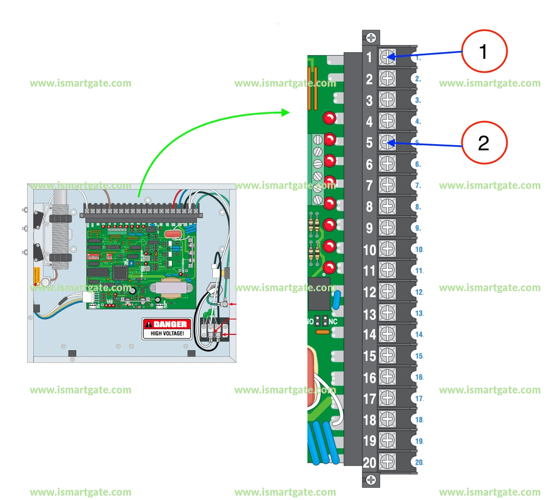 Wiring diagram for DoorKing 1150