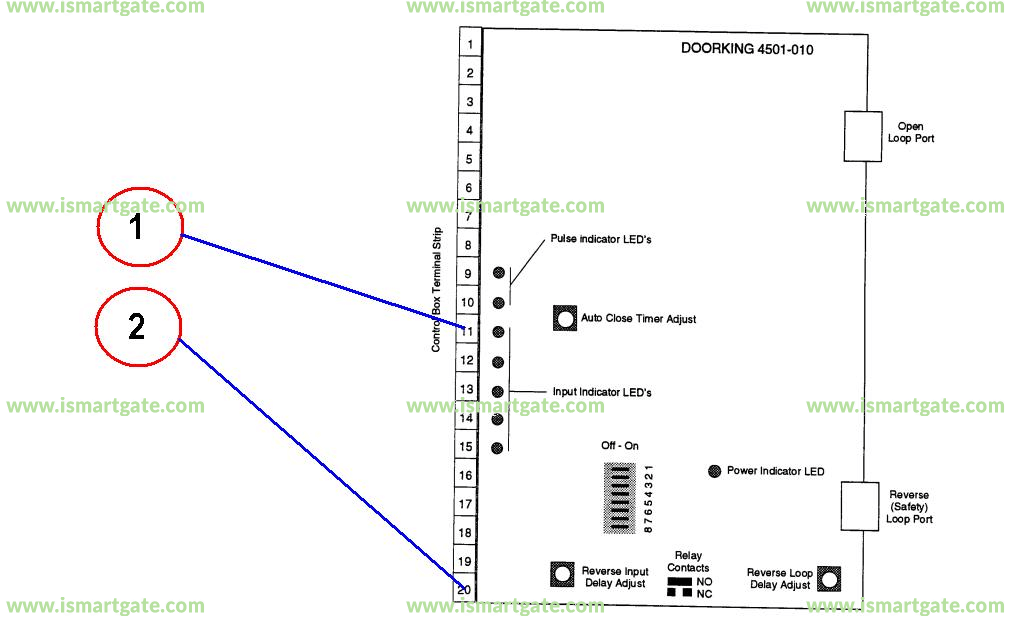Wiring diagram for DoorKing 605