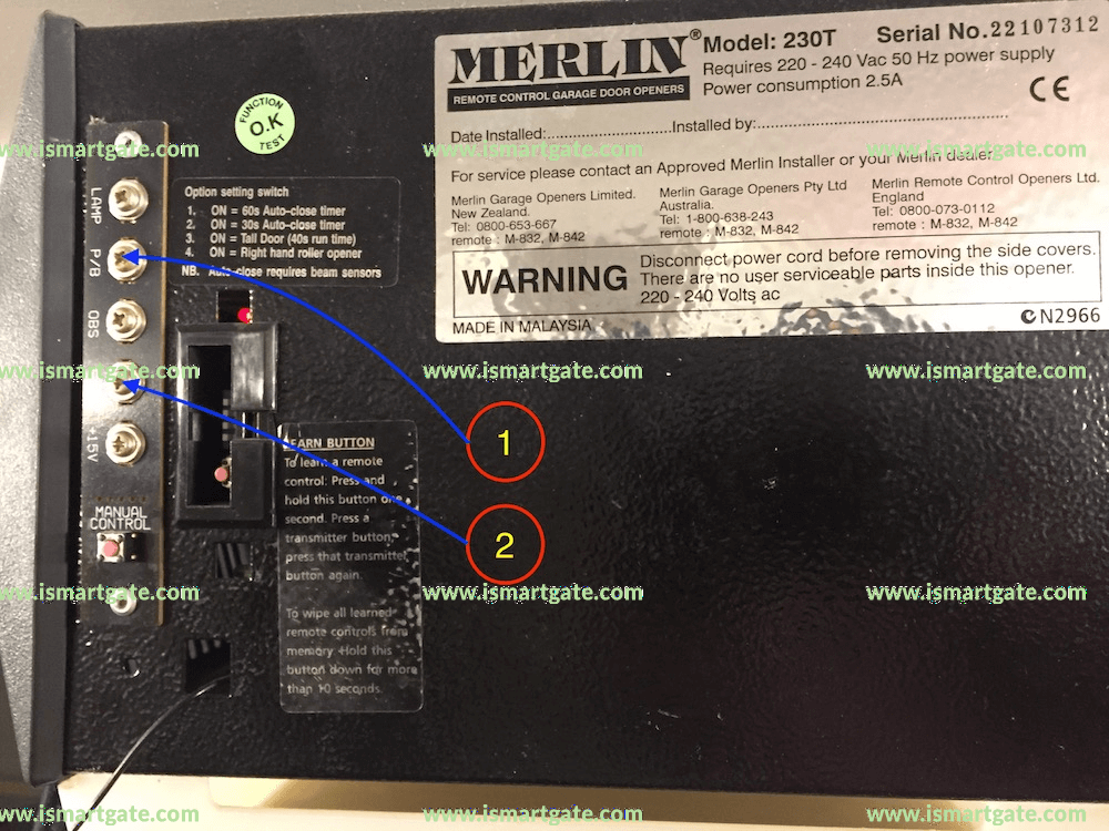 Wiring diagram for MERLIN 230T