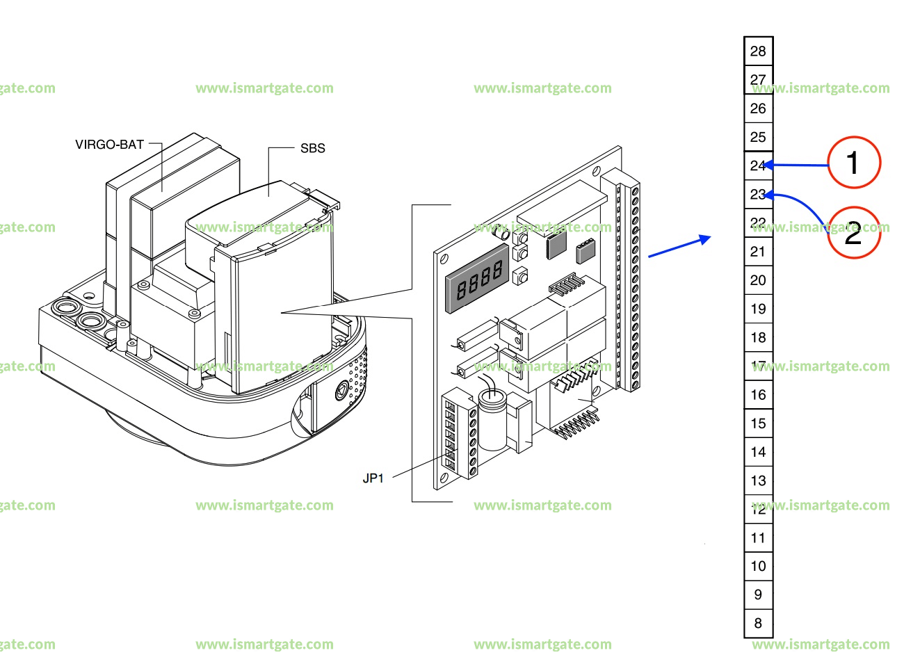 Wiring diagram for BFT VIRGO