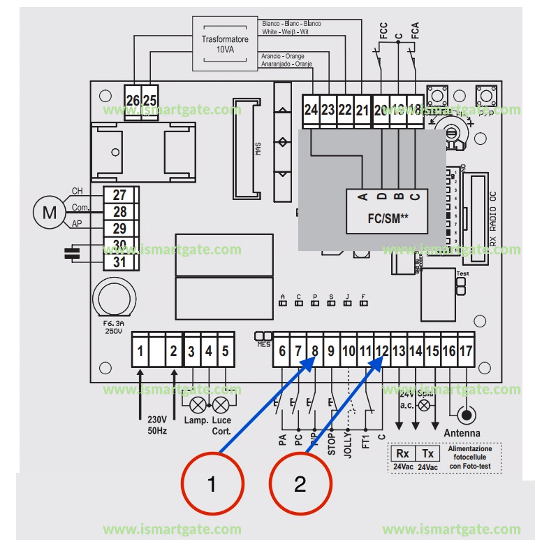 Wiring diagram for Telcoma T101