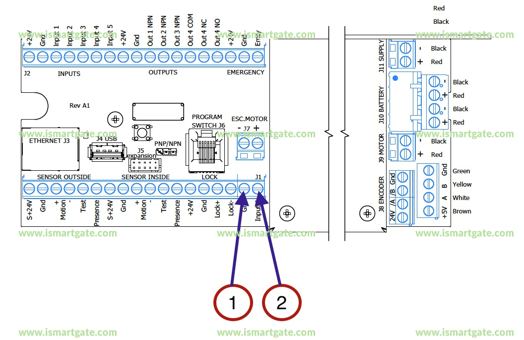 Wiring diagram for EntranceDynamics EDSL450