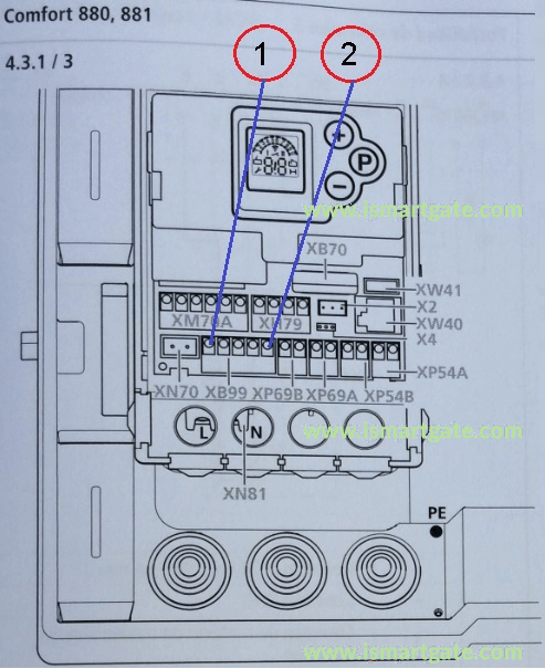 Wiring diagram for Marantec Comfort 1000