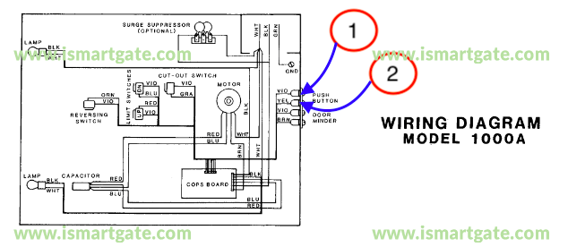 Wiring diagram for OVERHEAD DOOR 1000A