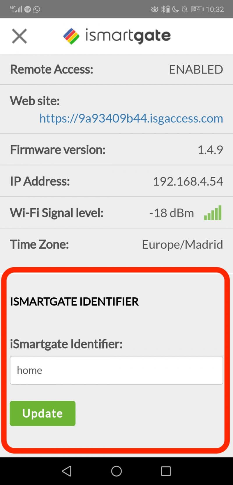 How do I change the name of the ismartgate device? ismartgate