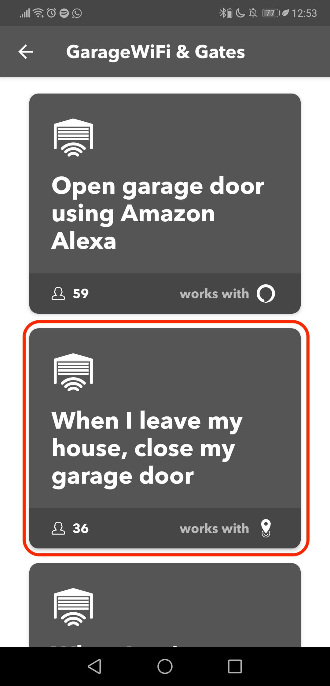 ifttt_garagew_applets